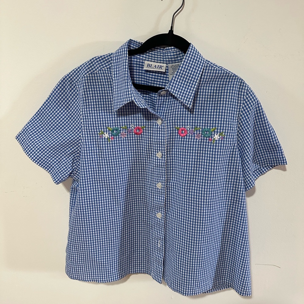 Vintage Blair Gingham Floral Button Down
